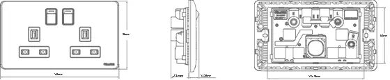 Orange Scintilla Single Switched Twin Switched Socket Outlet