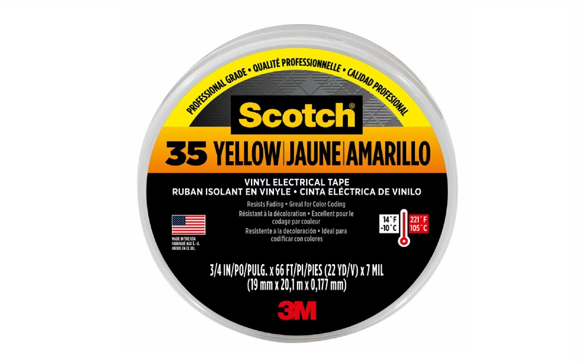 3M Scotch® 35 Vinyl Electrical Tape, 3/4 in. x 66 ft. x 7 mil., Yellow