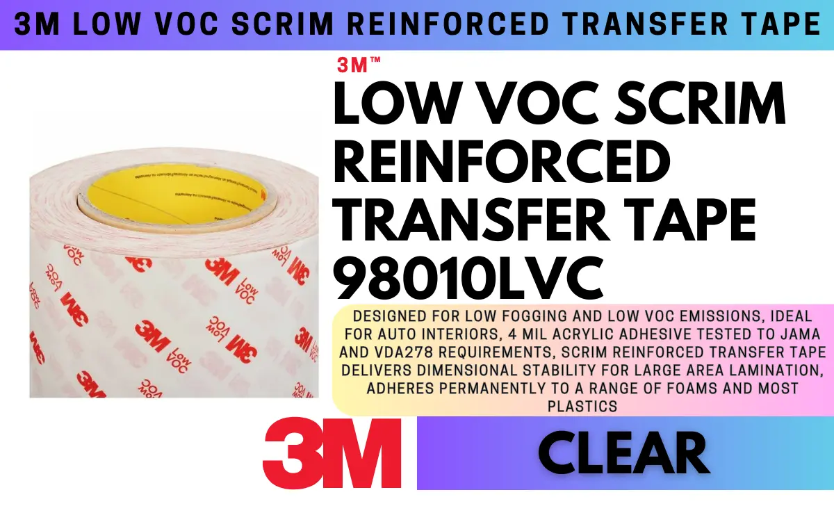 3M™ 98010LVC Low VOC Scrim Reinforced Transfer Tape